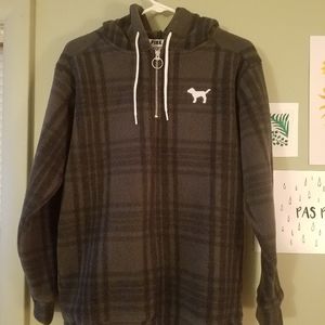 PINK plaid pullover hoodie